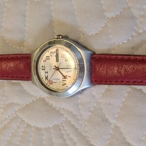 Swatch Irony Red Stainless Steel Watch